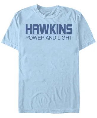 Stranger Things Men's Hawkins Power And Light Logo Short Sleeve T-Shirt