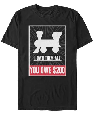 Monopoly Men's Railroads I Own Them All You Owe Short Sleeve T-Shirt