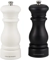 Cole & Mason Southwold Classic Salt & Pepper Mill Gift Set, Black/White