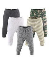 The Peanutshell Baby Boys Pants Set, 5 Pack, Camo & Dino