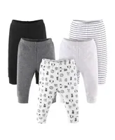 The Peanutshell Baby Boys Pants Set, 5 Pack, Grey Safari Animals