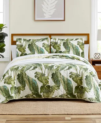 Tommy Bahama Fiesta Palms Bright Green Reversible 2-Piece Twin Quilt Set