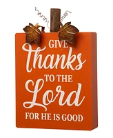 Glitzhome Fall Wooden Pumpkin Table Decor, Pack of 3