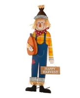 Glitzhome 36" Fall Metal Scarecrow Yard Stake or Standing or Hanging Sign
