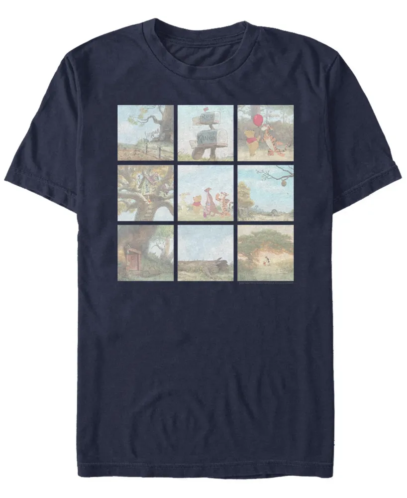 Fifth Sun Men's Pooh Scenes Short Sleeve T-Shirt