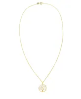 Macy's Diamond Accent Gold-plated Tree of Life Pendant Necklace