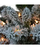Puleo 6.5" Pre-Lit Flocked Virginia Pine Artificial Christmas Tree