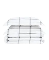 Truly Soft Printed Windowpane King 3 Piece Duvet Cover Set