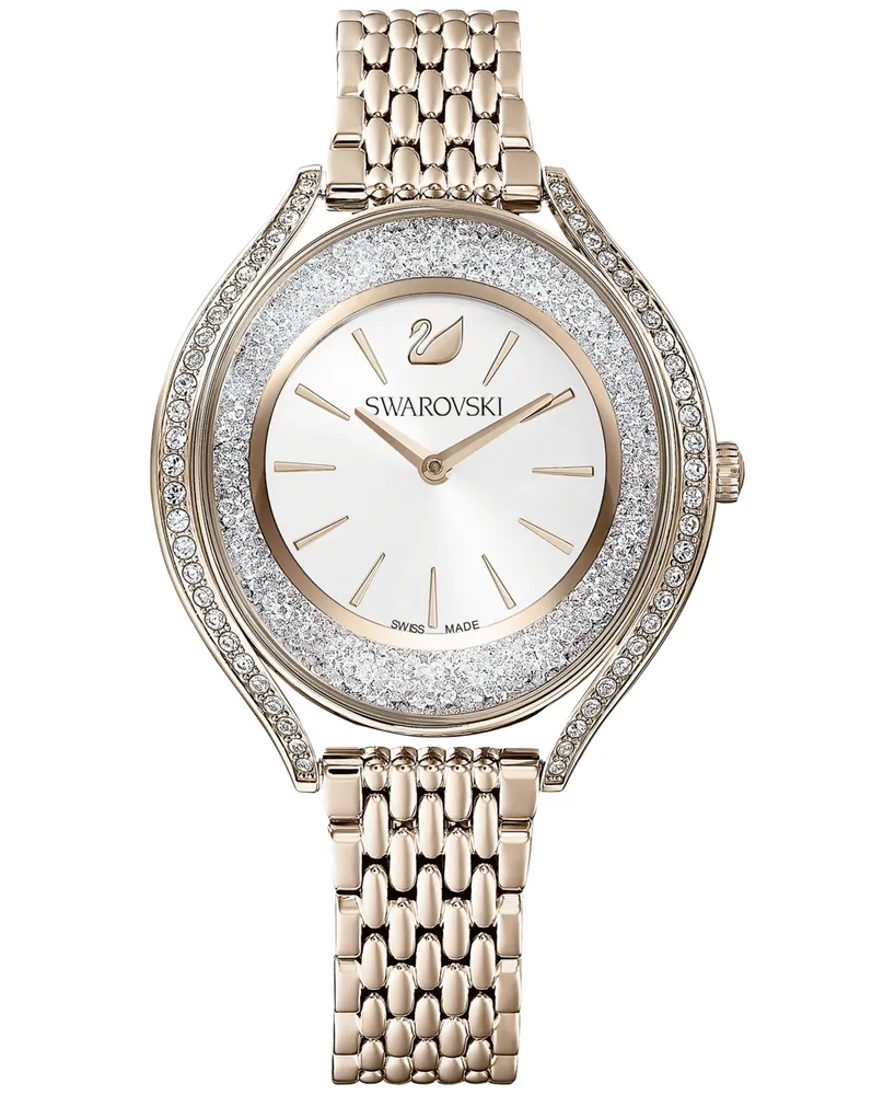 Swarovski Women's Swiss Crystalline Aura Gold-Tone Stainless Steel Pvd Bracelet Watch 35mm