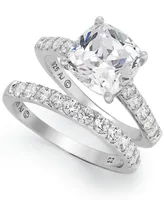 Arabella Sterling Silver Ring Set, Cubic Zirconia Bridal Ring and Band Set (8 ct. t.w.)