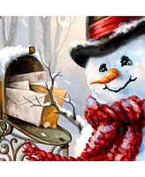 Designocracy by Dona Gelsinger Seasons-Greetings Snowman Wall and Door Hanger