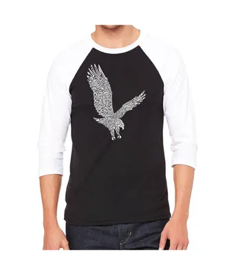 La Pop Art Eagle Men's Raglan Word T-shirt