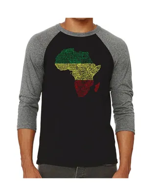 La Pop Art Countries Africa Men's Raglan Word T-shirt