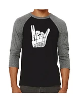 La Pop Art Heavy Metal Men's Raglan Word T-shirt