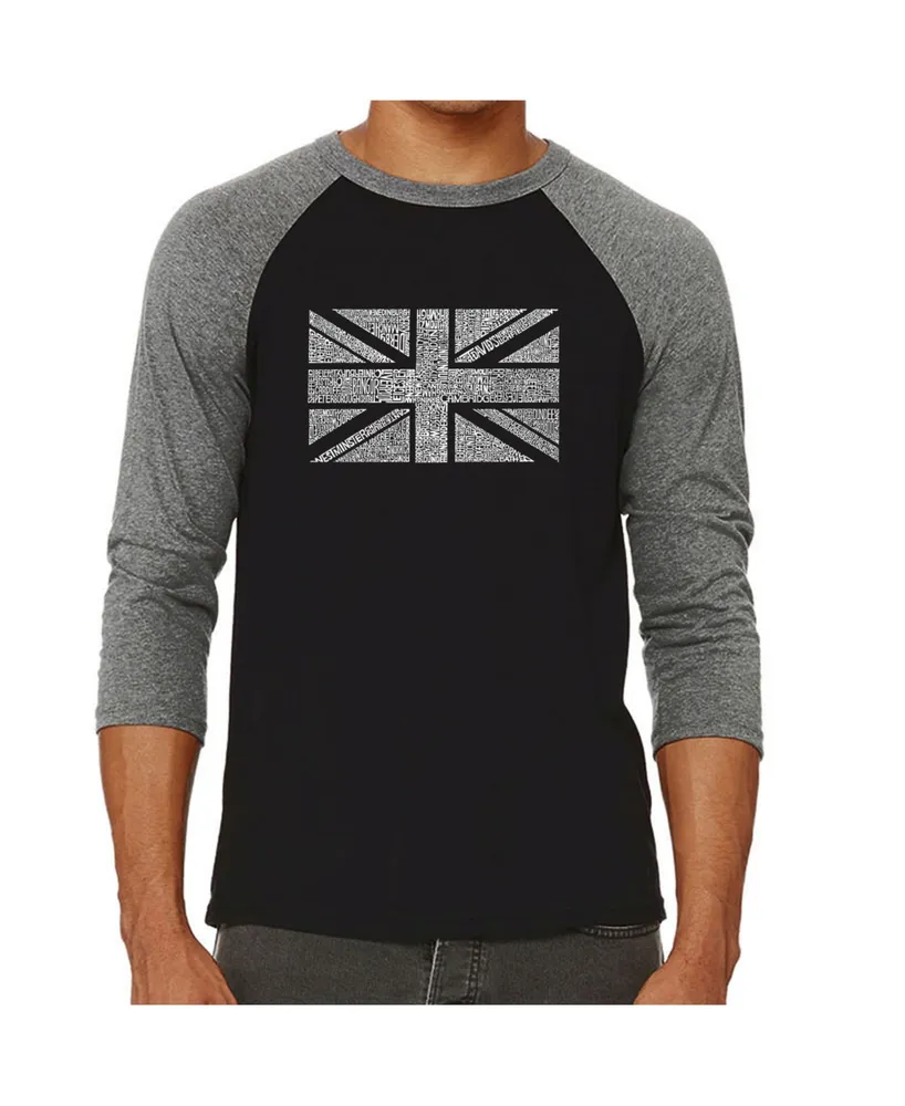 La Pop Art Union Jack Men's Raglan Word T-shirt