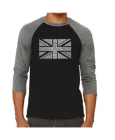 La Pop Art Union Jack Men's Raglan Word T-shirt