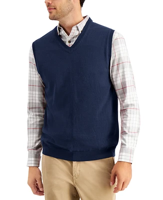 Club Room Men's Solid V-Neck Sweater Vest