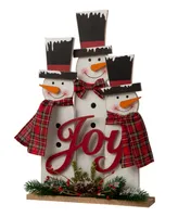Glitzhome Wooden Snowman Family Table or Standing Decor