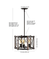 Jonathan Y Ferme 3-Light Adjustable Rustic Farmhouse Led Pendant