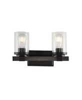 Jonathan Y Bungalow Iron/Seeded Glass Rustic Farmhouse Led Vanity Light