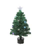 Northlight Pre-Lit Colour Changing Fibre Optic Christmas Tree with Stars