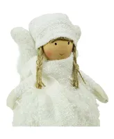 Northlight Snowy Woodlands Plush Angel Bobble Girl Christmas Figure