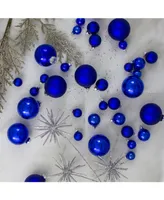 Northlight 40 Count Shiny and Matte Royal and Glass Ball Christmas Ornaments