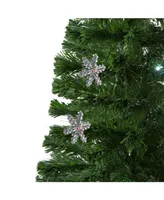 Northlight Pre-Lit Colour Changing Fibre Optic Artificial Christmas Tree with Snowflakes