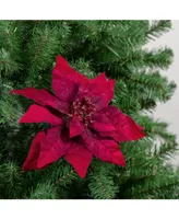 Northlight Velvet Textured Poinsettia Artificial Christmas Stem
