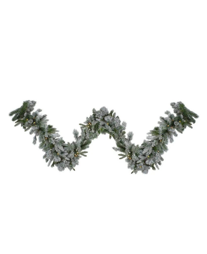 Northlight Pre-Lit Flocked Mixed Colorado Pine Artificial Christmas Garland