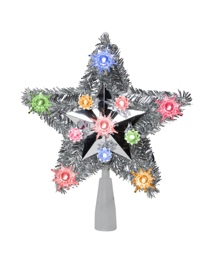 Northlight Lighted Silver Tone Star Christmas Tree Topper