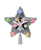 Northlight Lighted Silver Tone Star Christmas Tree Topper