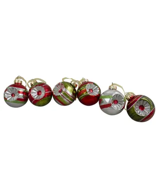 Northlight 6 Count and 2-Finish Retro Reflector Christmas Ball Ornaments