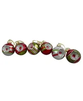 Northlight 6 Count and 2-Finish Retro Reflector Christmas Ball Ornaments