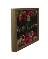 Northlight Merry Christmas with Poinsettias Wooden Christmas Plaque