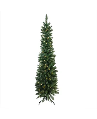 Northlight Pre-Lit Led Northern Balsam Fir Pencil Artificial Christmas Tree