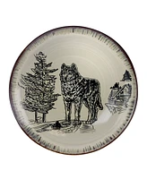Elama Majestic Wolf 16 Pc. Dinnerware Set, Service for 4