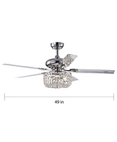 Home Accessories Silver 49.2" 2-Light Indoor Hand Pull Chain Ceiling Fan with Light Kit