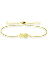 Giani Bernini Cubic Zirconia Pineapple Bolo Bracelet in 18k Gold-Plated Sterling Silver, Created for Macy's