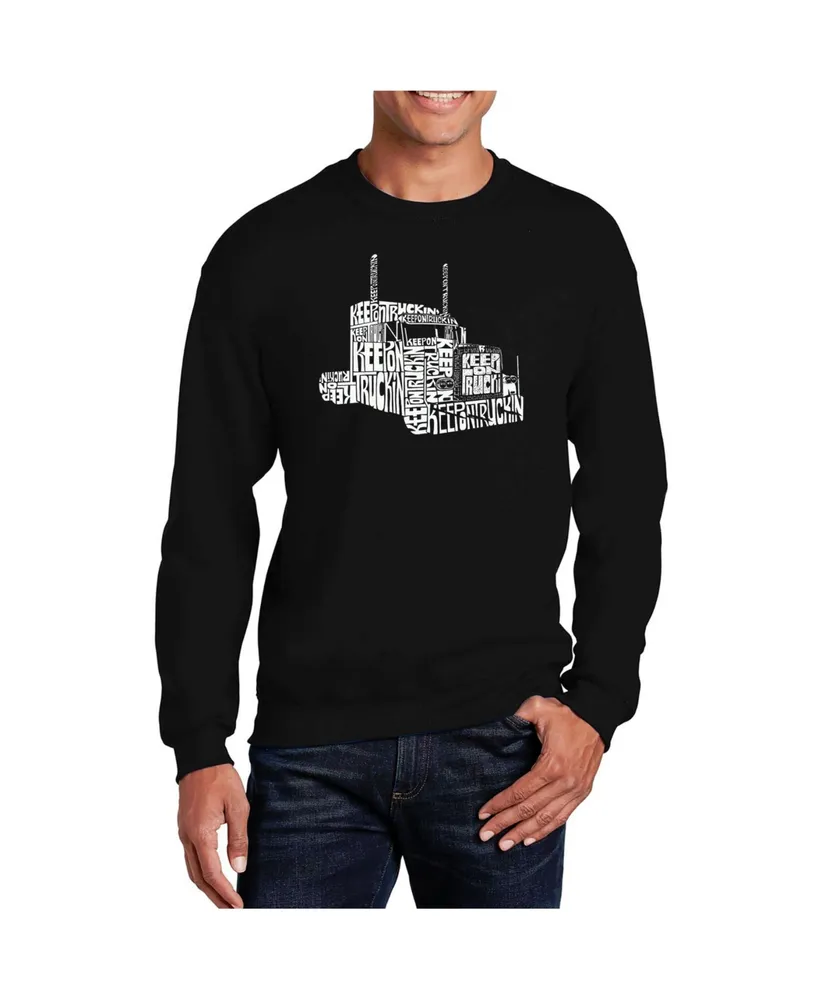 La Pop Art Men's Word Keep On Truckin' Crewneck Sweatshirt