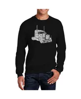 La Pop Art Men's Word Keep On Truckin' Crewneck Sweatshirt