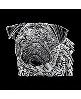 La Pop Art Men's Word Pug Face Crewneck Sweatshirt