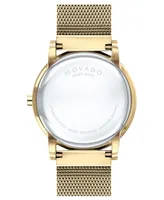 Movado Unisex Swiss Museum Classic Gold-Tone Pvd Stainless Steel Mesh Bracelet Watch 40mm