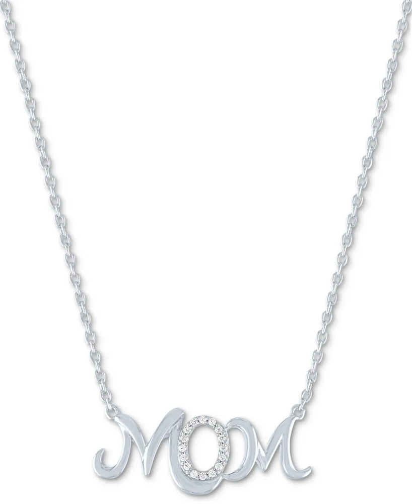 Diamond Mom Pendant Necklace (1/20 ct. t.w.) in Sterling Silver, 16" + 2" extender