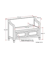 Simpli Home Connaught Solid Wood Entryway Storage Bench