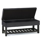 Simpli Home Cosmopolitan Storage Ottoman Bench with Open Bottom