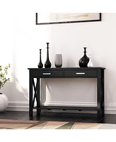 Simpli Home Kitchener Solid Wood Console Sofa Table