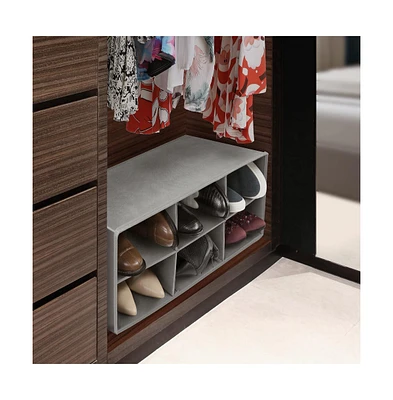 Sorbus Shoe Organizer Bin, 6 Section Cubby Shoe Shelves, Foldable Portable Detachable Closet Organizer Storage for Home Organization