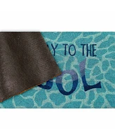 Liora Manne' Natura This Way To The Pool Water Aqua 2' x 3' Outdoor Area Rug