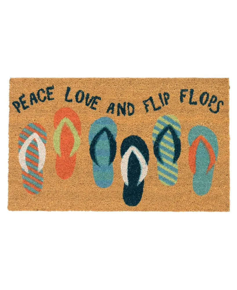 Liora Manne' Natura Flip Flops Cool Blue 2' x 3' Outdoor Area Rug